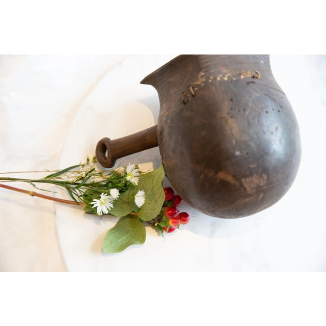 :: Vintage handmade African wooden pitcher. This handmade wooden item has tons of character and charm. Circa early 20th...