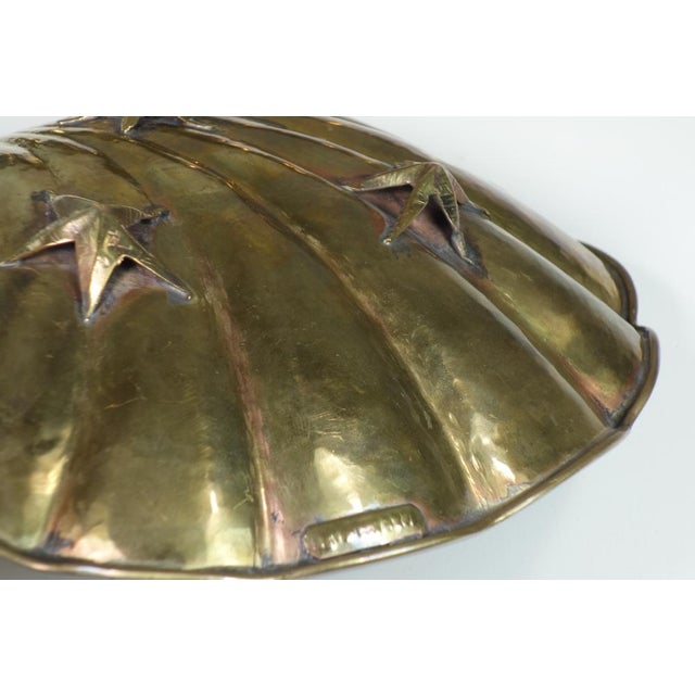Metal Art Deco Italian Silver Brass Metal Shell Starfish Bowls, 1930s, Set of 2 For Sale - Image 7 of 13