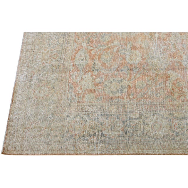 Antique Persian Mahal Handmade Shabby Chic Rust Wool Rug With Allover ...