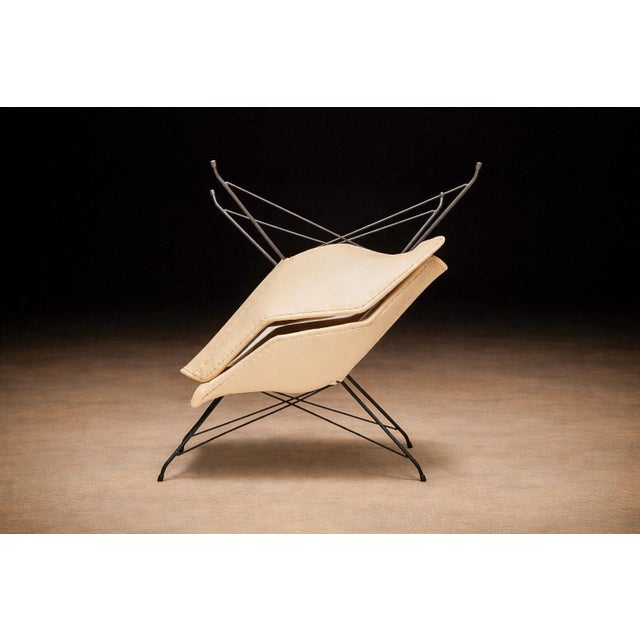 Pair of "Concha" Armchairs in Iron and Leather, Carlo Hauner, 1950s For Sale In New York - Image 6 of 12