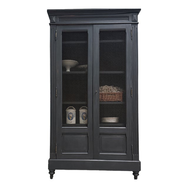 Directoire-Style Black Patinated Bookcase, 1890s For Sale