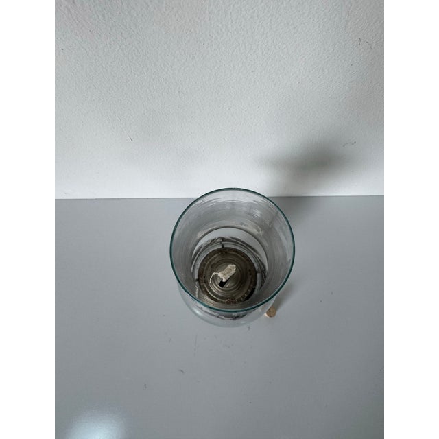 1980’s Vintage Handmade Studio Pottery Kerosene Lamp With Hurricane Glass Chimney – Signed Base – Speckled Earth Tone Glaze For Sale - Image 10 of 12