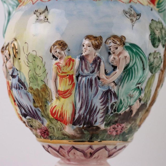 Ceramic Vases from Capodimonte, Set of 2 For Sale - Image 5 of 11