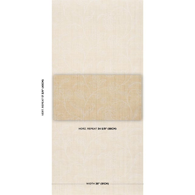 Inspired by traditional Indian botanical motifs, Sconset Embroidered Raffia is a fanciful largescale floral wallpaper on a...