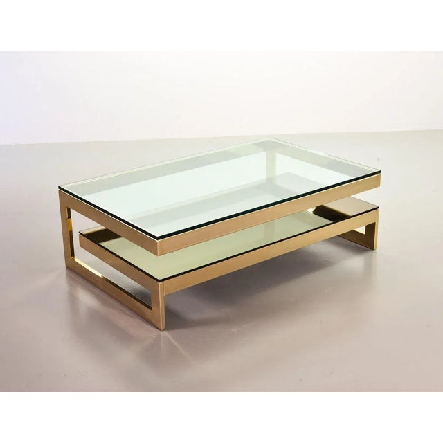 23-Carat Gold-Plated Coffee Table with Glass Tops from Belgo Chrom / Dewulf Selection, 1970s For Sale - Image 6 of 18