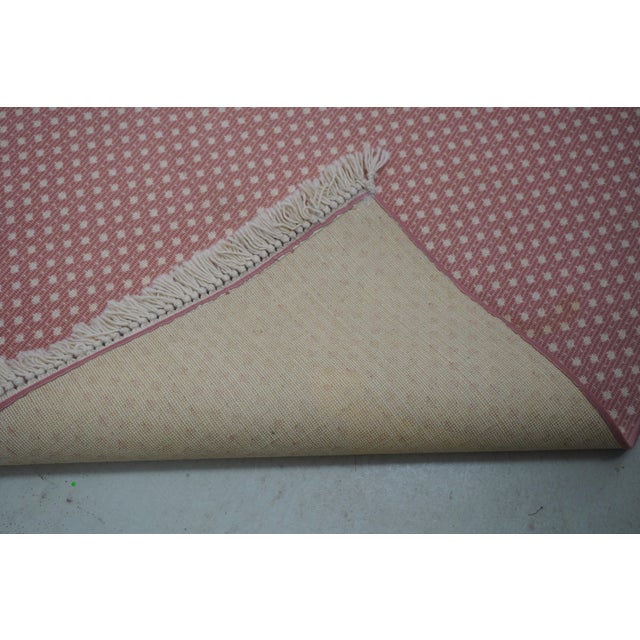 Peach Large Approx. 12 X 16 Woven Wool Area Rug Peach Colored For Sale - Image 8 of 9