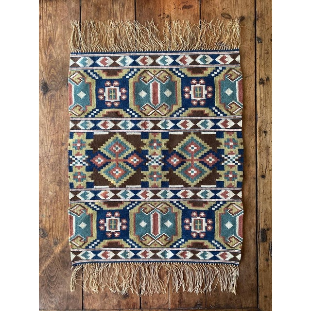 Swedish Folk Art Hand-Crafted Röllakan Tapestry, 19th Century For Sale - Image 3 of 12