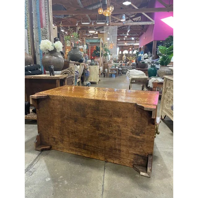 1950s Large Walnut Marquetry Inlay Chest For Sale - Image 11 of 12