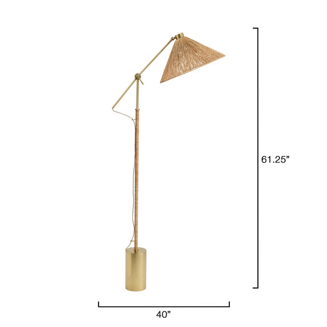 Transitional Fitzgerald Floor Lamp, Natural Abaca Rope For Sale - Image 3 of 5