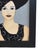 Original one-of-a-kind contemporary portrait oil painting on artist's canvas panel of a dark-haired lady with red...