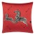 Scalamandre 22" x 22" Zebras Embroidered Pillow in Masai Red For Sale
