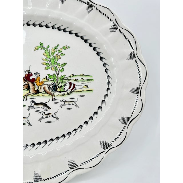 Booth's Antique Booth's "Liverpool Hunt" 16" Oval Serving Platter For Sale - Image 4 of 11