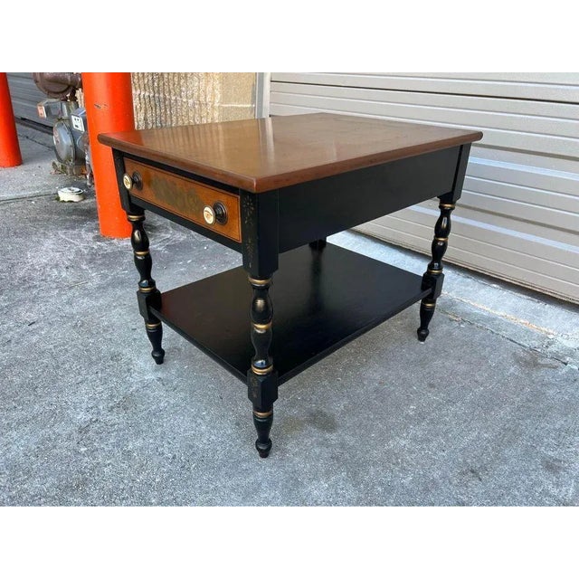 Hitchcock Late 20th Century L.Hitchcock 2 Tier Side Table For Sale - Image 4 of 12