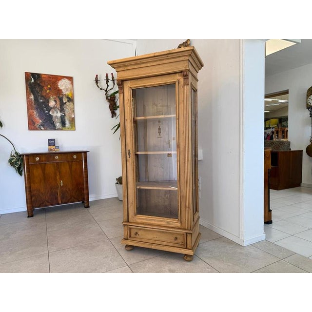 Rustic Display Cabinet with Glass For Sale - Image 3 of 12