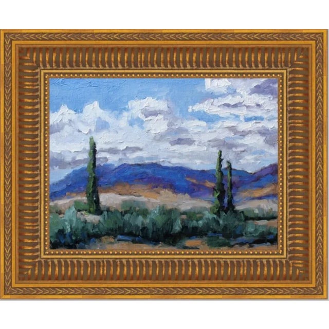 Purple Southwest / Southwestern Cloudscape Oil Painting For Sale - Image 8 of 11