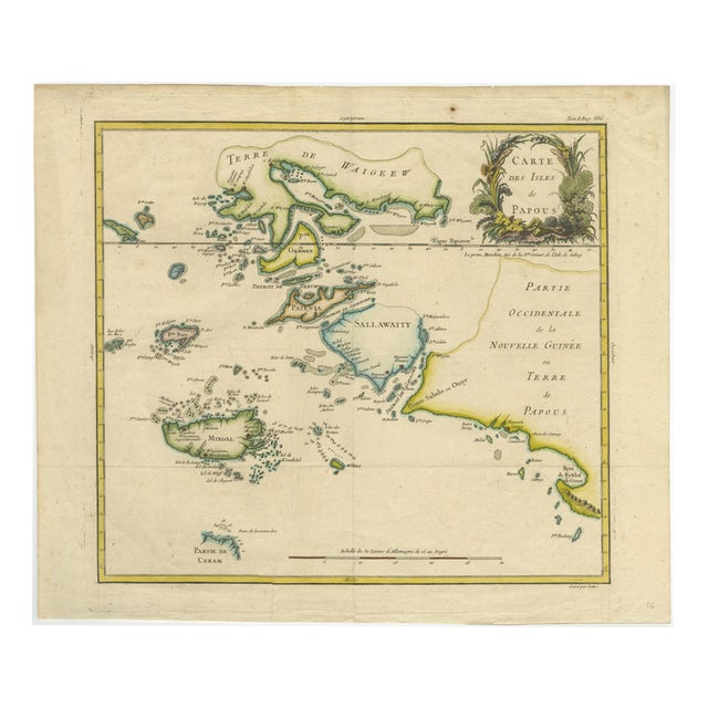 Antique Map of Raja Ampat, New Guinea, Bellin, and Papuan Islands, 1749 For Sale
