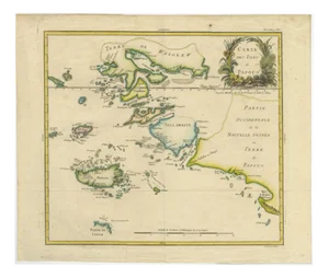Antique Map of Raja Ampat, New Guinea, Bellin, and Papuan Islands, 1749