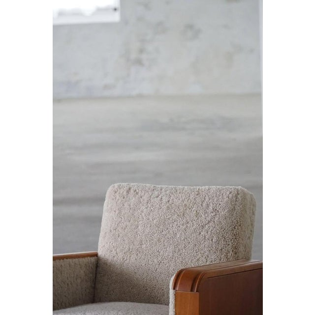 Art Deco Swedish Lounge Chairs in Elm & Lambswool, 1930s, Set of 2 For Sale - Image 18 of 18