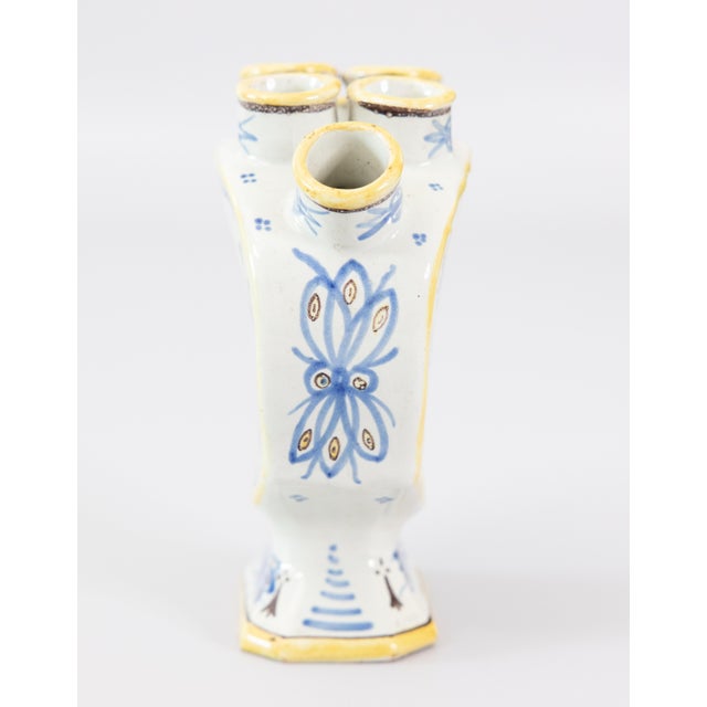 19th Century French Quimper Faience Tulip Vase Tulipiere For Sale In Houston - Image 6 of 11