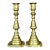 Vintage Regency Stacked Brass Candlesticks - A Pair For Sale