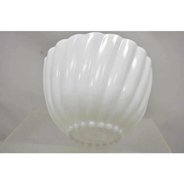 Mid 20th Century Hazel Atlas PAttern White Apline Swirl Punch Bowl Set 9 Hook Handle Cups - 10 PCS For Sale - Image 9 of 11