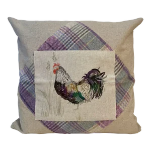 20” Square Pillow With a Rooster / Chicken Print - Made in U K