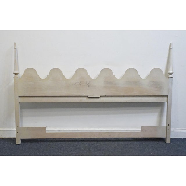 Late 20th Century Unique Furniture Italian Mediterranean Style Hollywood Regency King Size Headboard 7176 - Dorado White Finish For Sale - Image 5 of 7