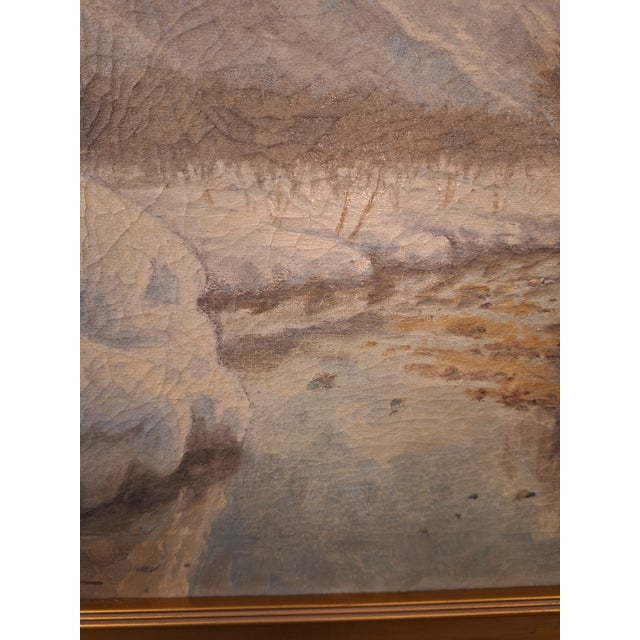 Textile Early 20th Century Frederick John Mulhaupt Winter Scene Landscape Oil Painting For Sale - Image 7 of 11
