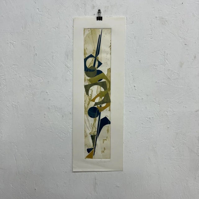 Vintage Abstract Modern Artwork on Paper Signed Art For Sale - Image 9 of 9