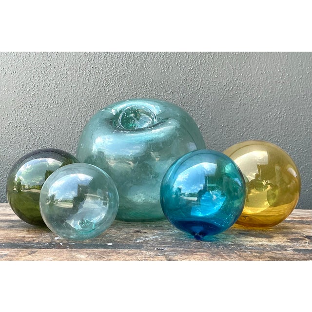 Vintage Japanese Glass Buoys - Set of 5 For Sale - Image 12 of 12