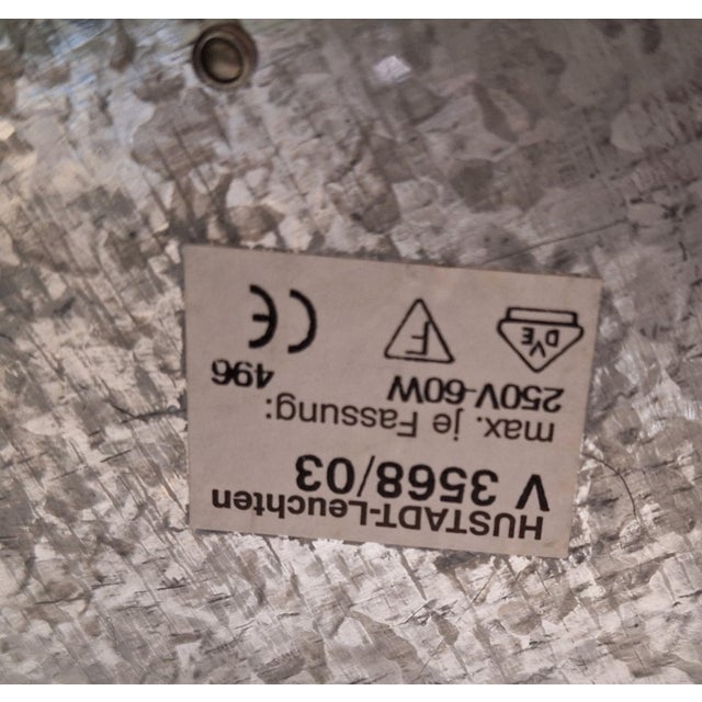 Metal Vintage Table Lamp in Bicolor Metal, Brass and Stainless Steel with White Marbled Glass Shade from Hustadt-Leuchten, 1980s For Sale - Image 7 of 8