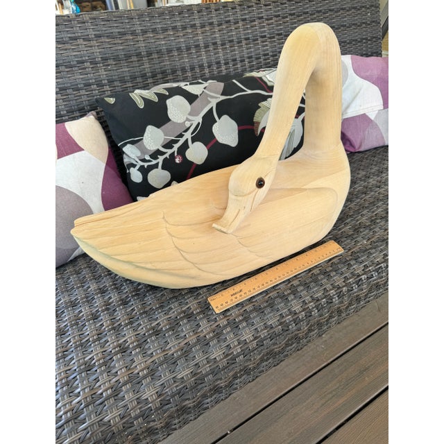 Late 20th Century Late 20th Century Carved Wood Swan For Sale - Image 5 of 6