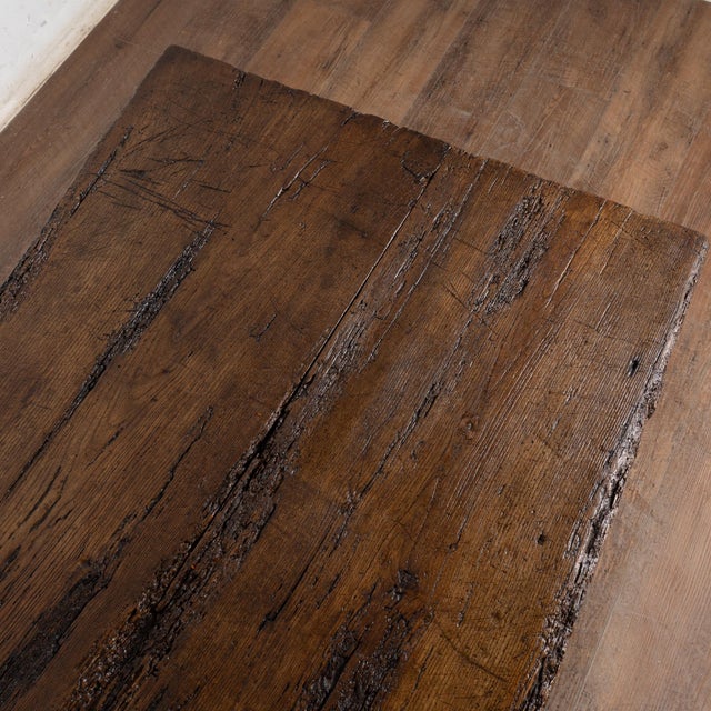 Brown 18th Century Rustic Dark Oak Coffee Table With Two Drawers For Sale - Image 8 of 18