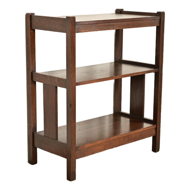 Lifetime Furniture Antique Mission Oak Arts and Crafts Bookcase or Magazine Rack, Circa 1910 For Sale