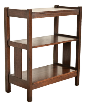 Lifetime Furniture Antique Mission Oak Arts and Crafts Bookcase or Magazine Rack, Circa 1910