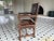 Coffee Antique High Back Carved Wood Leather Chair For Sale - Image 8 of 12