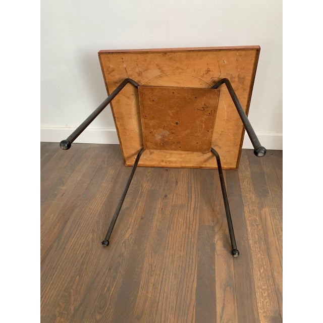 Mid-Century Modern Swivel Top Iron Leg Table For Sale - Image 10 of 11