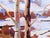 Accent by Hadley Rampton | Oil on Canvas Abstract depiction of tree trunks against a light background. For Sale - Image 4 of 4