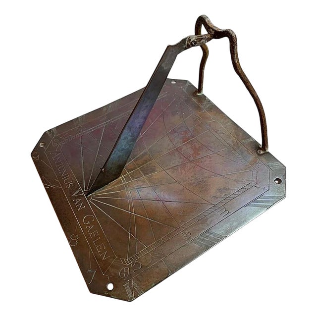 Sundial in Red Copper, Late 18th Century For Sale