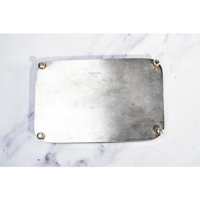 Lovely Vintage Small Silverplate Gallery Vanity Tray Luxury Home Decor For Sale - Image 10 of 11