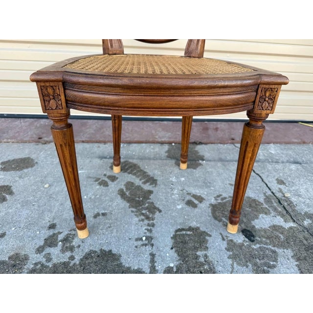 Early 20th Century Set of 4 Vintage Louis XVI Style Cane Back & Seat Dining Chairs For Sale In Washington DC - Image 6 of 11
