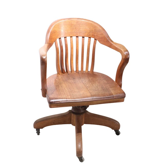 Vintage Bank of England Jury Style Swivel Tilt Office Desk Chair by Marcy- Morris For Sale - Image 15 of 17