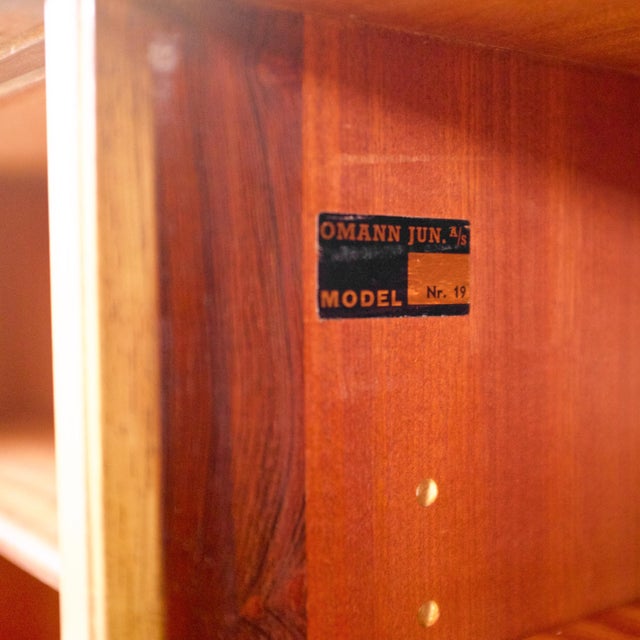 1950s Omann Jun. Møbelfabrik Model #19 Rosewood Tall Sideboard / Highboard Designed by Gunni Omann For Sale - Image 13 of 13