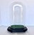Imported from France. Clear glass cloche on hand crafted oval footed base. Amazing patina. Perfect to display old books or...