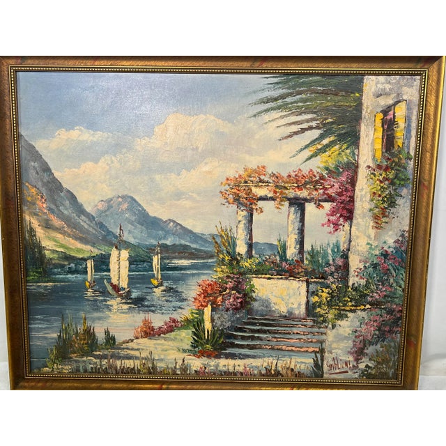For sale is this very nice well done mid century oil painting.