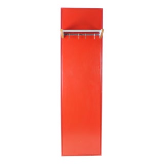 Mid-Century Red Metal Hallway Wall Hanger, Former Czechoslovakia, 1950s For Sale