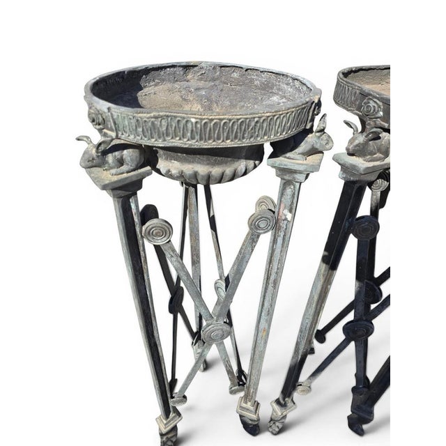 Greco-Roman Style Bronze Pedestals, Naples, 1950s, Set of 2 For Sale - Image 4 of 10