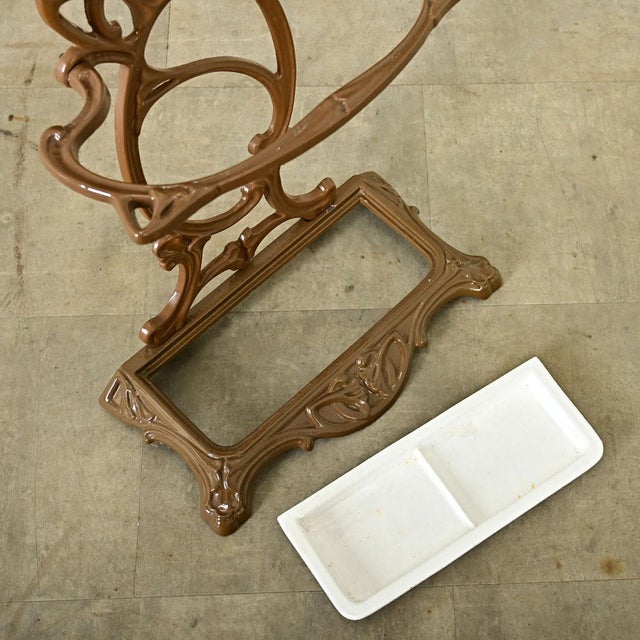 Brown French Art Nouveau Umbrella Stand For Sale - Image 8 of 10
