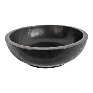 Vintage Javanese Modern Ebony Teak Wood Bowl For Sale