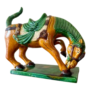 Large Mid-Century Chinese Tang Dynasty Style Horse Figurine